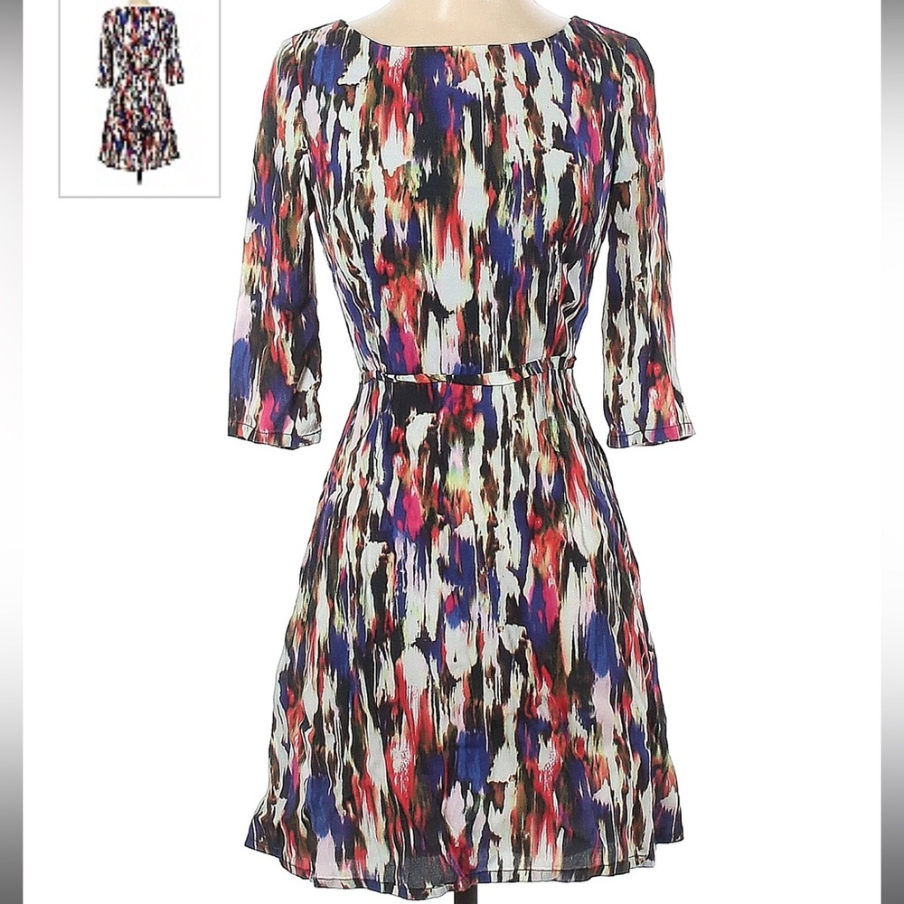 French Connection Silk Multicolored Patterned Dress- Size 4